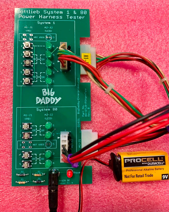 Power Supply Harness Tester for Gottlieb System 1 & 80 Games