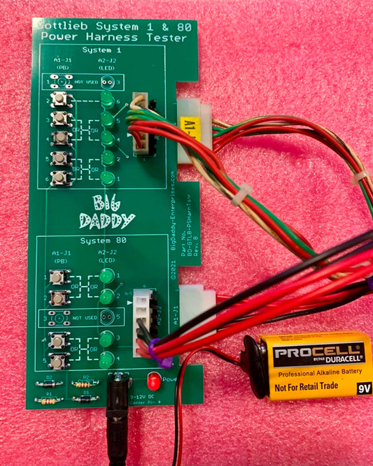 Power Supply Harness Tester for Gottlieb System 1 & 80 Games