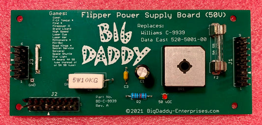 Williams C-9939 / Data East 520-5001-00 Flipper Power Supply Board