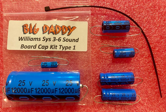 Williams System 3-6 Sound Board (Type 1) Capacitor Kit