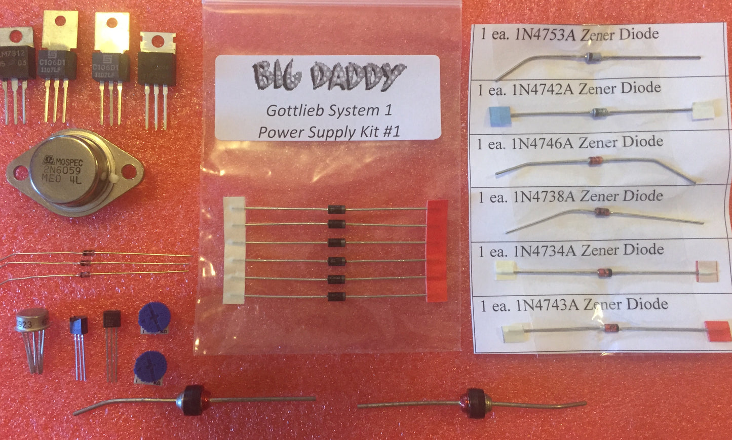 Gottlieb System 1 Power Supply Repair Kit
