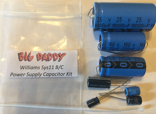 Williams System 11B - 11C Power Supply Capacitor Kit